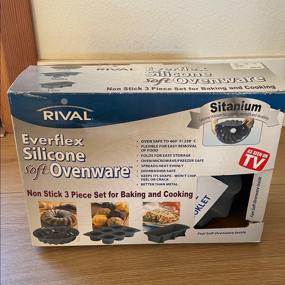 Rival everflex silicone soft ovenware 3 piece nonstick set